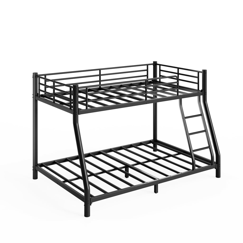 Twin Over Full Metal Bunk Bed with Guardrail and Ladder V832