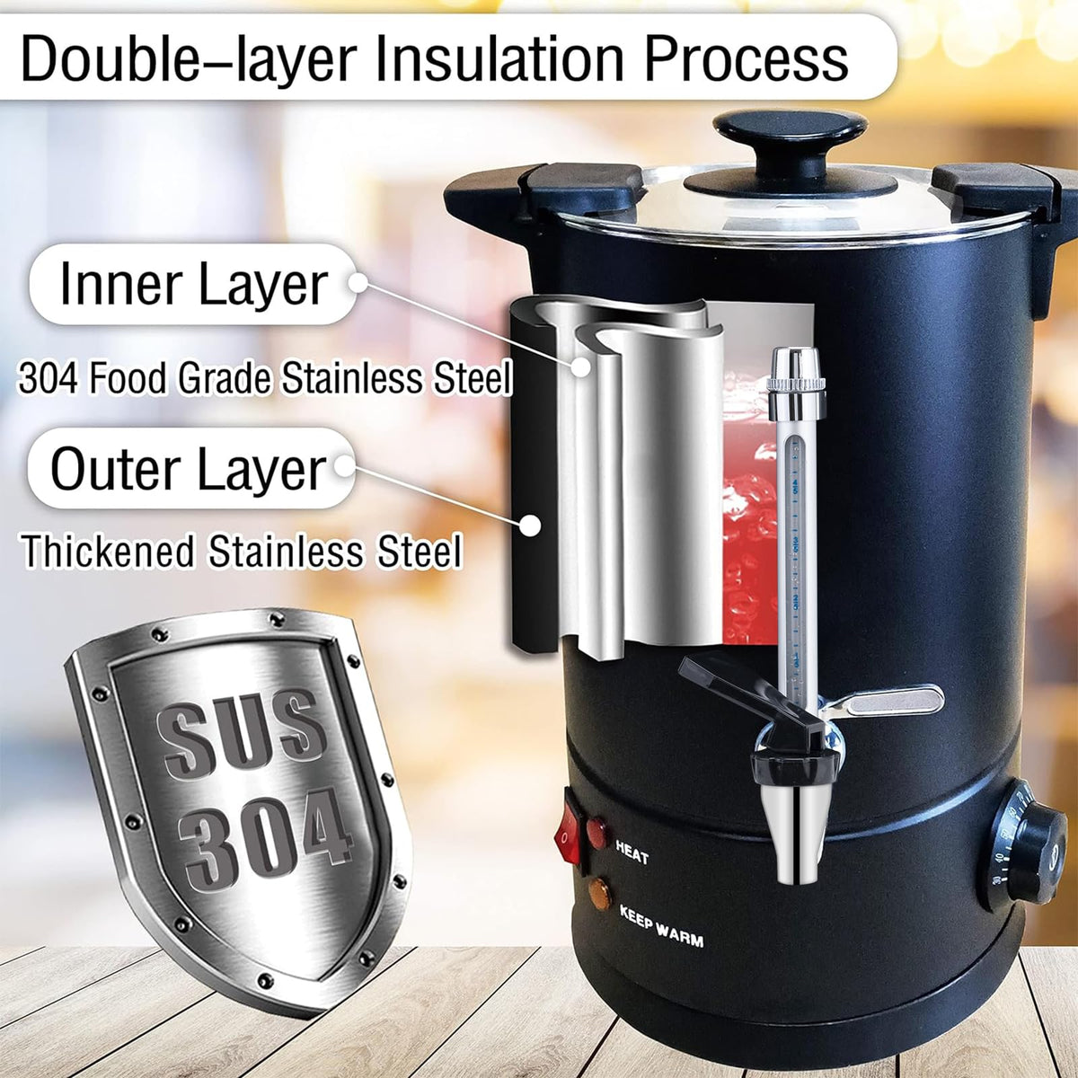 50-Cup Stainless Steel Commercial Coffee Urn B90396