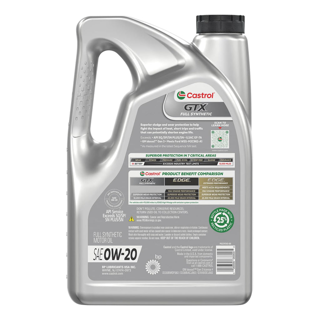 Full Synthetic 0W-20 Motor Oil, 5 Quarts, Pack of 3 K44178