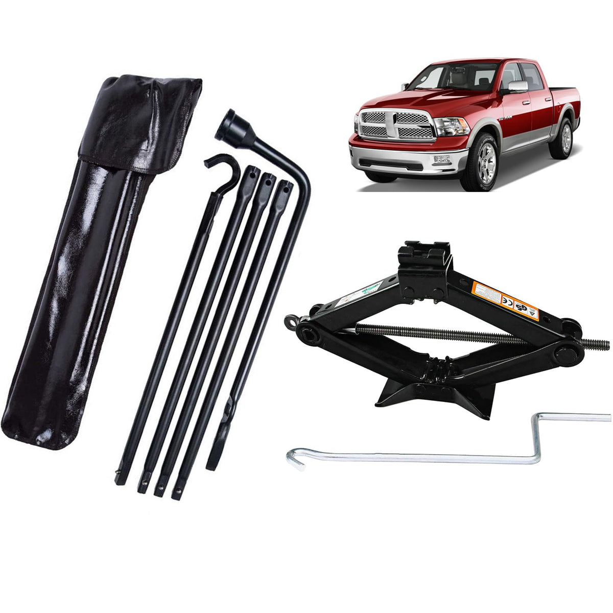 Spare Tire Changing Tool Kit Scissor Jack Wrench Set P346