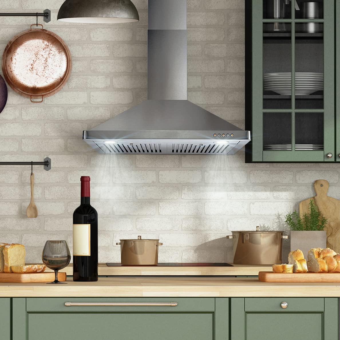 30 in. 380 CFM Ducted Wall Mount Range Hood Stainless Steel E493