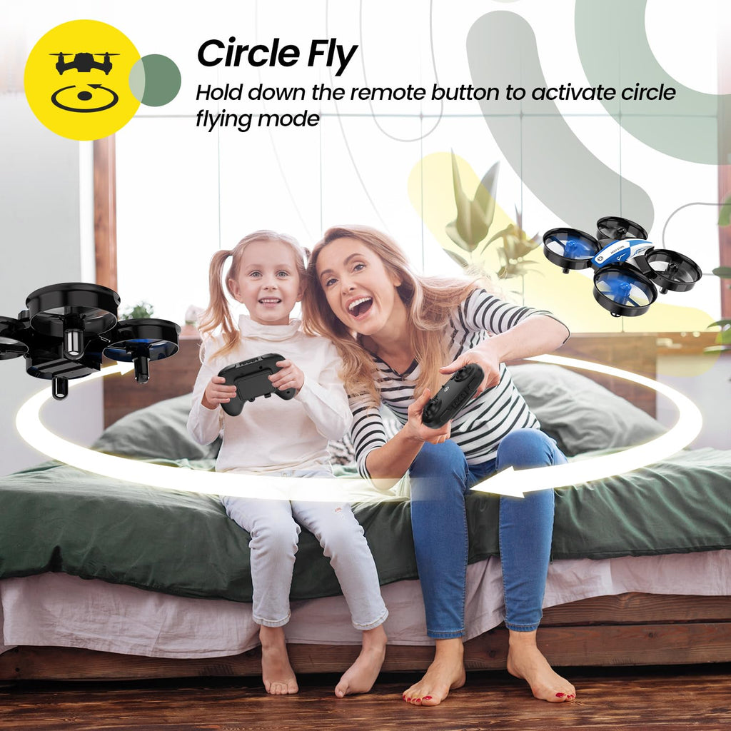 Mini Drone RC Nano Quadcopter with Auto Hovering 3D Flips and 3 Batteries Blue B164273