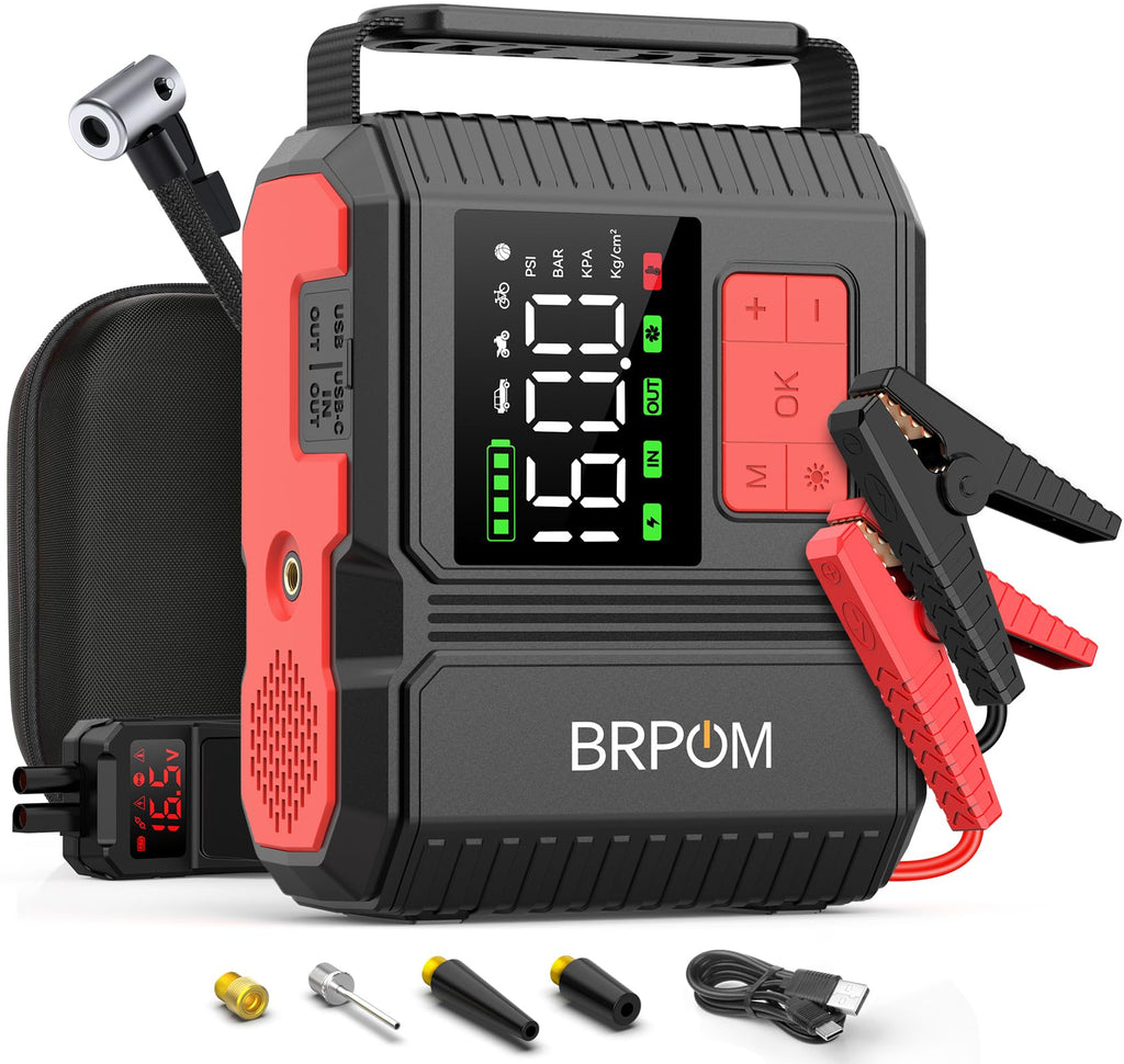 Car Jump Starter with Air Compressor 9000A Peak 26800mah 160PSI 12V F522