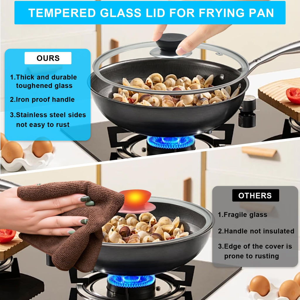 Tempered Glass Lid with Stainless Steel Rim for 8 Inch Frying Pan E25890