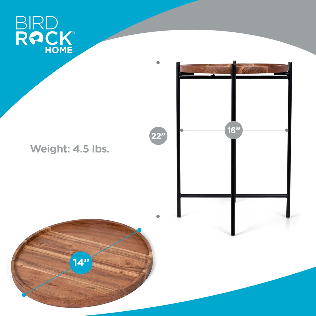 Folding Side Table with Removable Wood Tray Top P22364