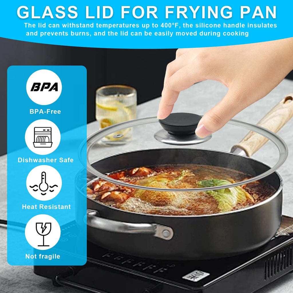 Tempered Glass Lid with Stainless Steel Rim for 8 Inch Frying Pan E25890
