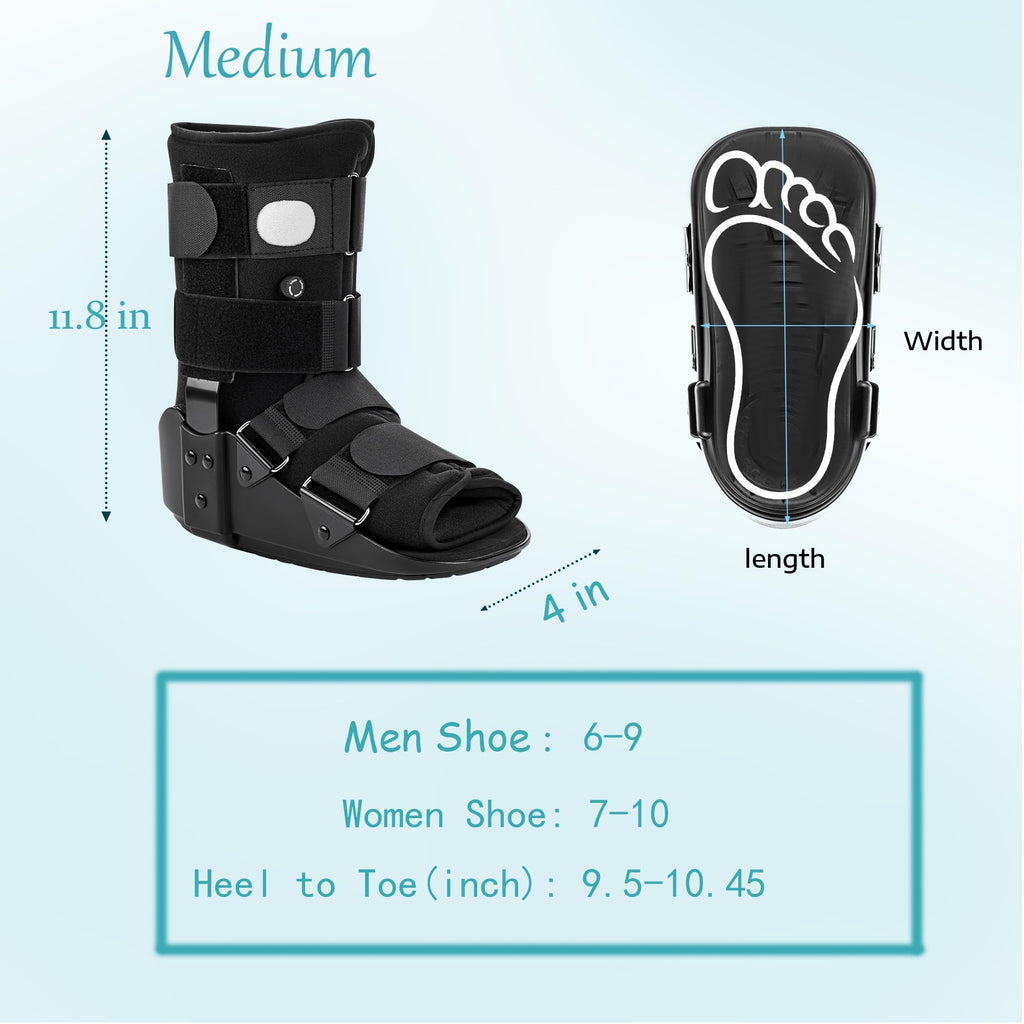 Adjustable Air Walking Boot Medium Black C349