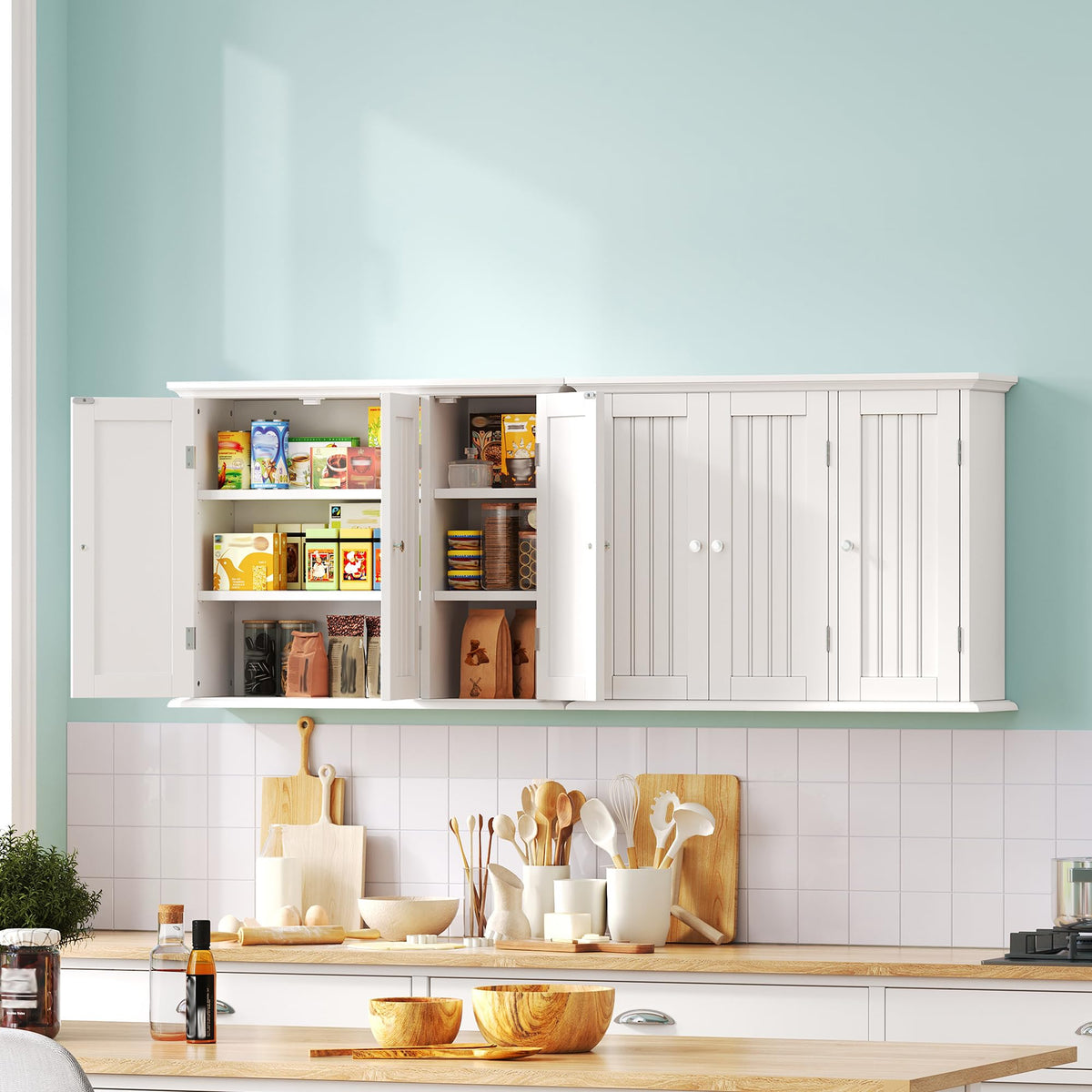 Laundry Cabinet with 3 Doors and Adjustable Shelves V5468