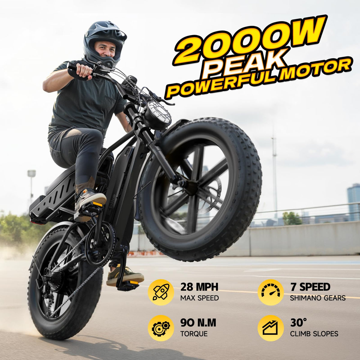 Electric Bike 48V 15Ah Battery 20"x4" Fat Tire K44193