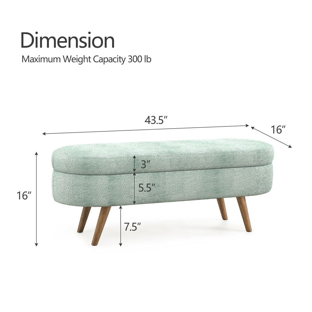 Cyan Boucle Storage Ottoman Bench B63638