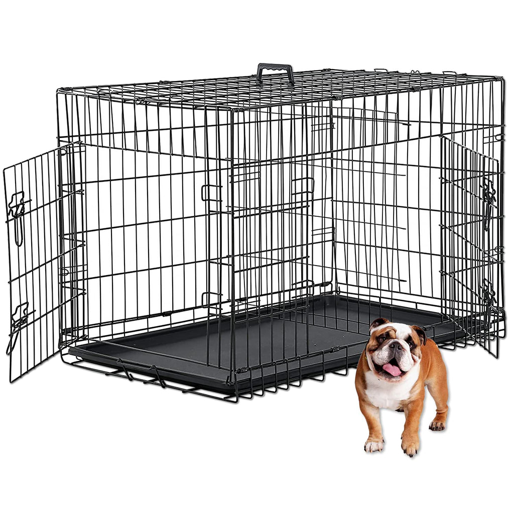48 Inch Double Door Metal Dog Crate with Divider Panel B931