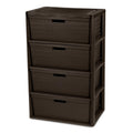 Brown 4 Drawer Plastic Storage Tower B333