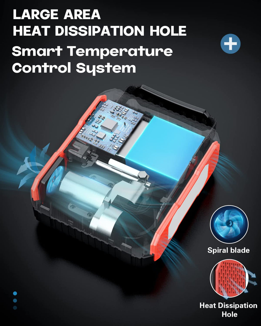 Car Jump Starter with Air Compressor 9000A Peak 26800mah 160PSI 12V F522
