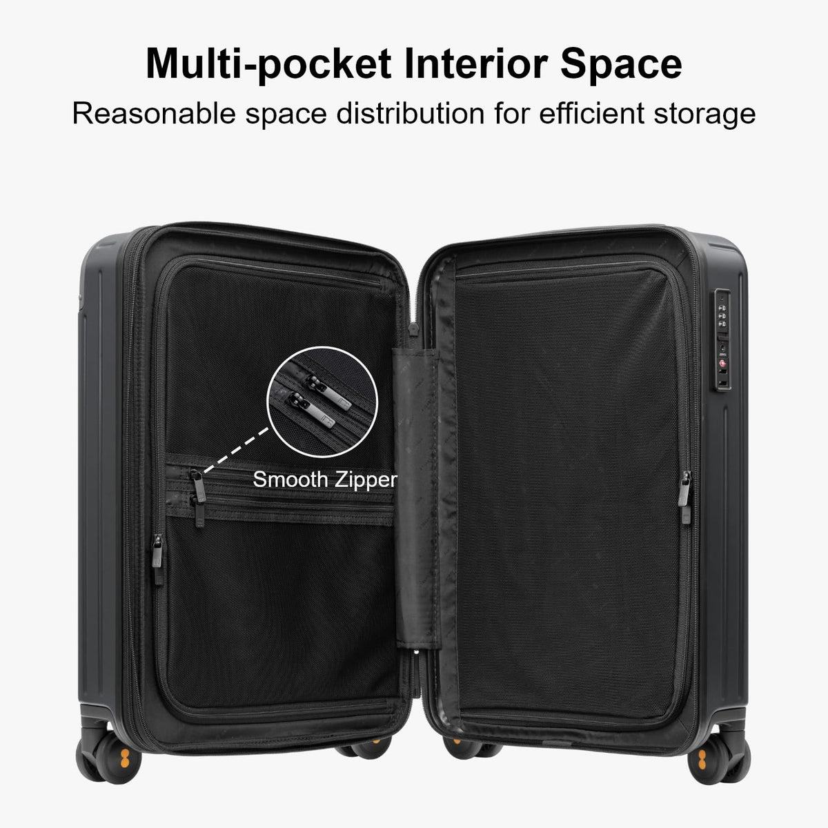 Expandable Hardside Carry on Luggage Black G533092