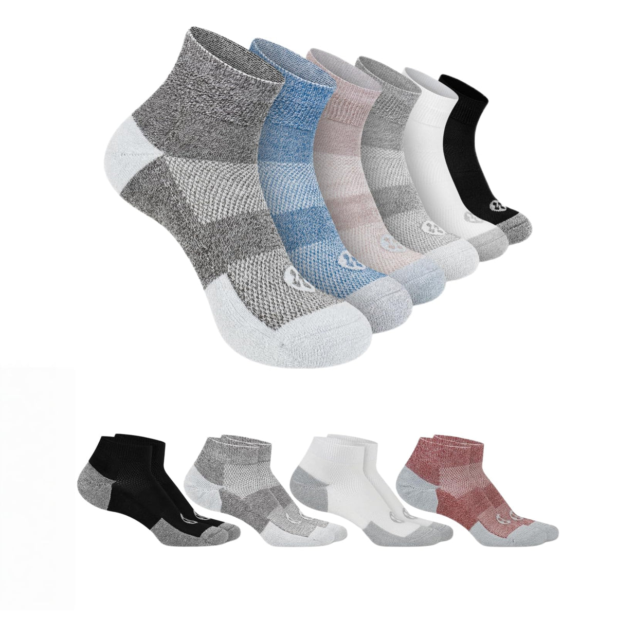 Diabetic Socks for Men, 10 Pairs Ankle & Low Cut Size 9-15 H92695