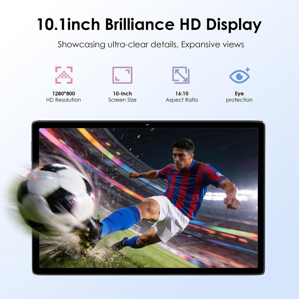 10.1 inch Android 15 Tablet with Drop-proof Case Blue Z7229