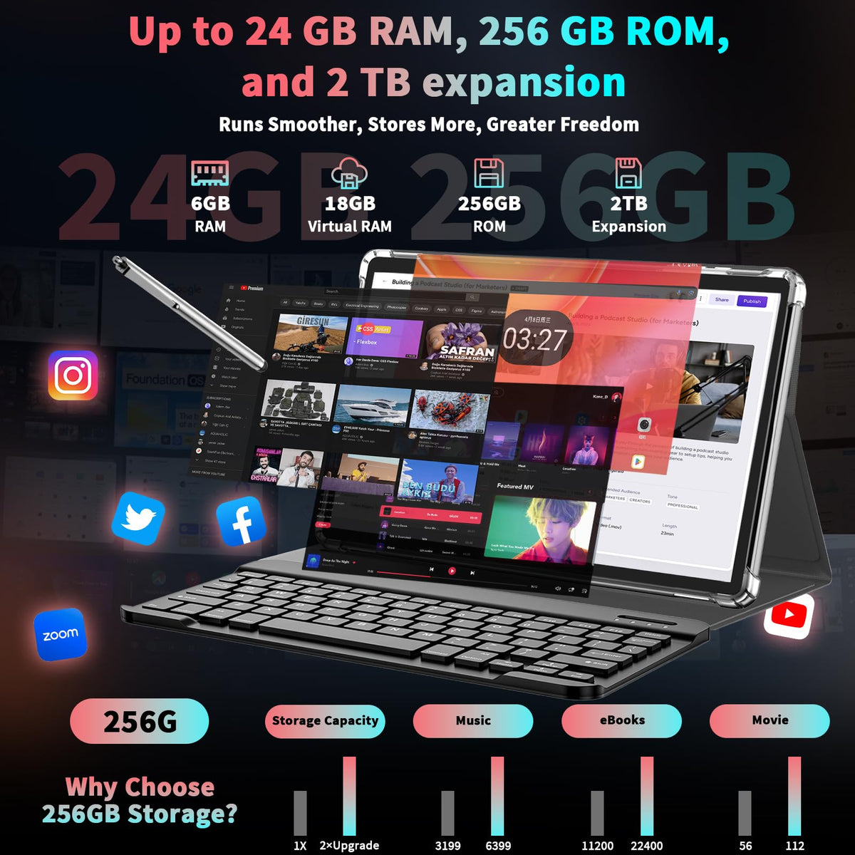 10 inch Android Tablet with Keyboard S439818