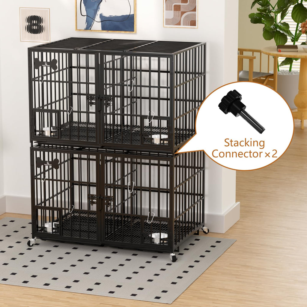 42" Stackable Heavy Duty Metal Dog Crate with Divider Z439