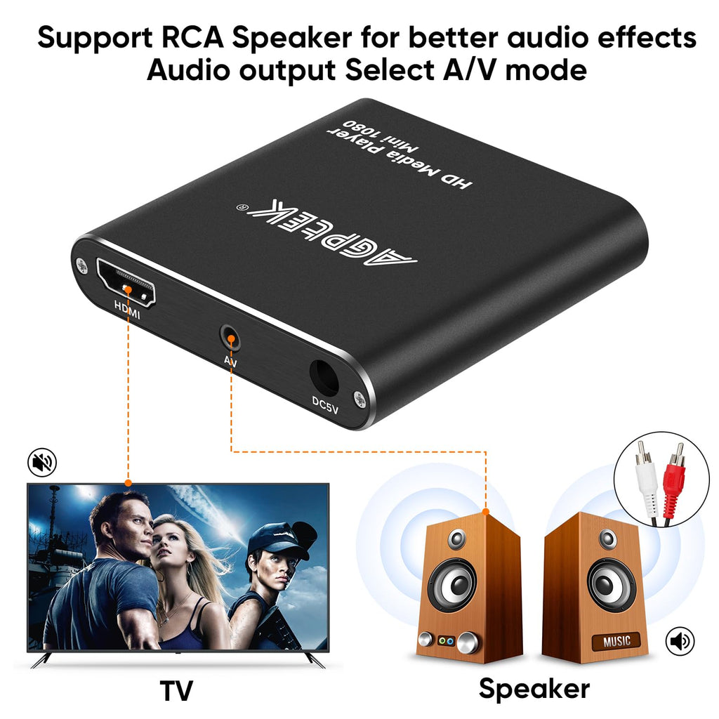 Black Mini 1080p Full-HD HDMI Digital Media Player U8925