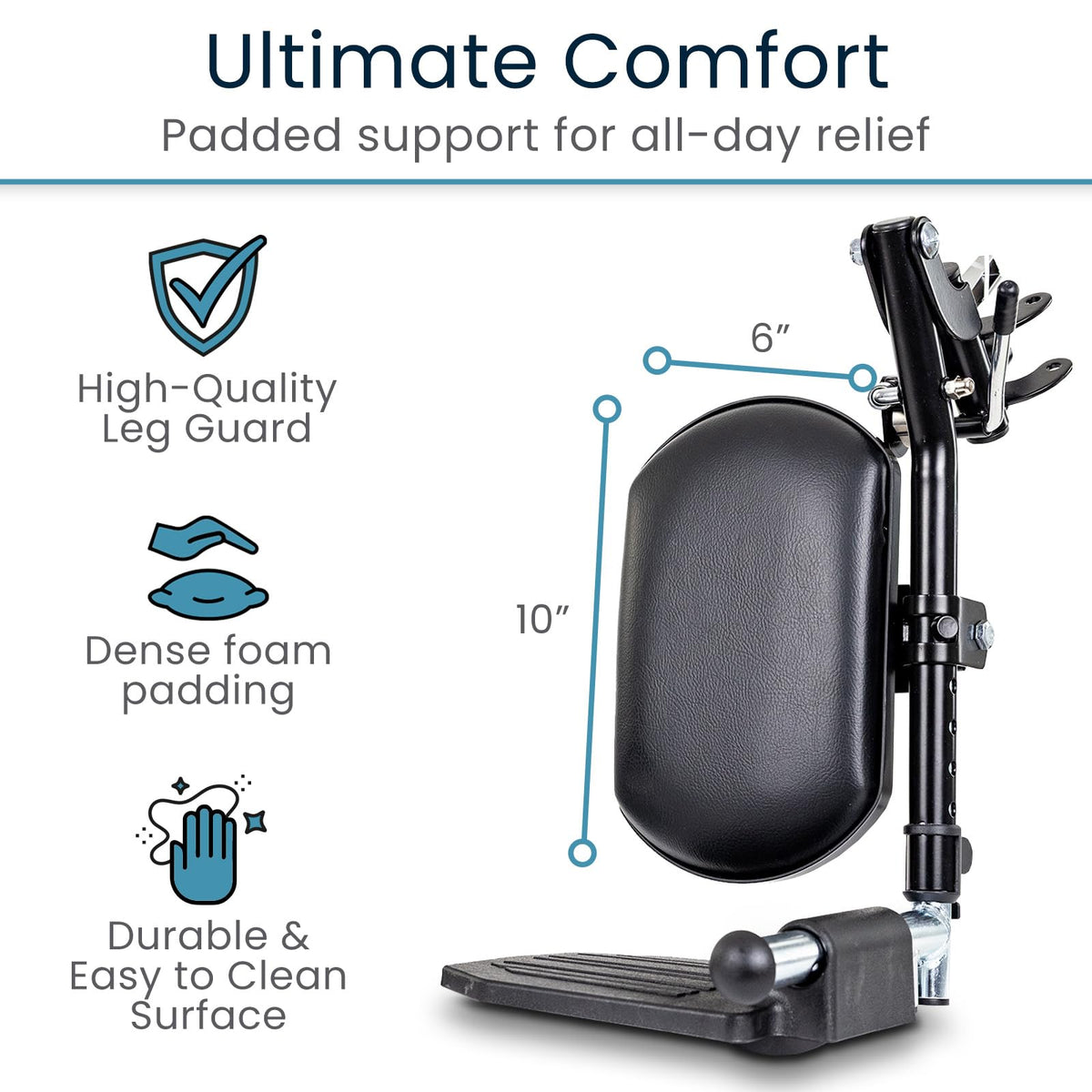 Elevating Wheelchair Footrests with Padded Calf Pads (2 Pack) G2604