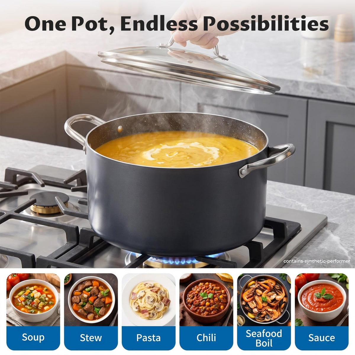 12 Quart Nonstick Stock Pot with Lid E984