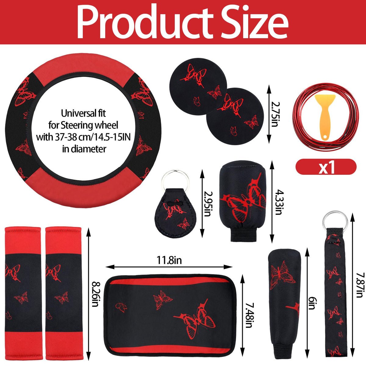 47 Pcs Full Car Seat Covers Set E4999