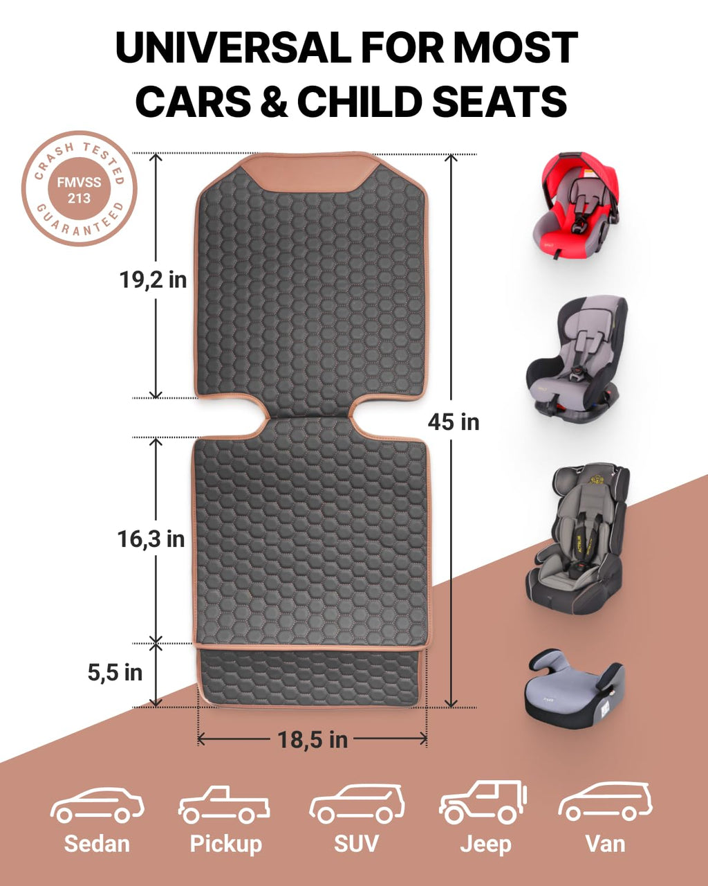 Black-Brown Backless Booster, Waterproof Seat Protector & Backseat Organizer H76685