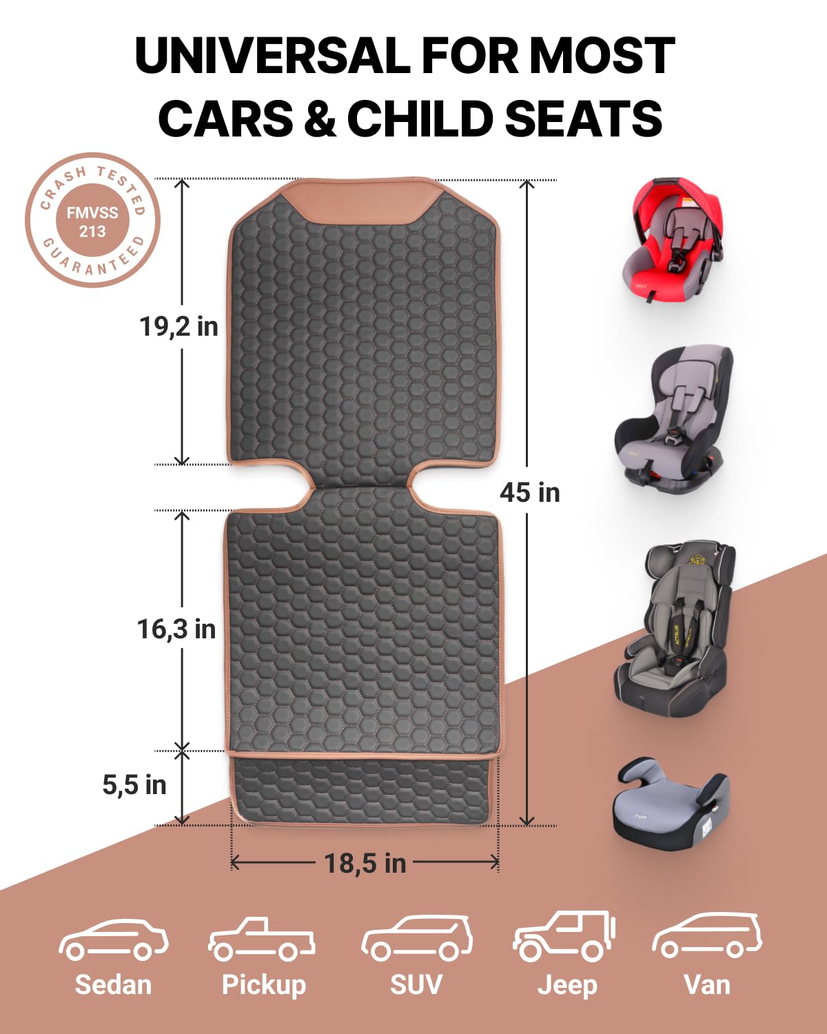 Black-Brown Backless Booster, Waterproof Seat Protector & Backseat Organizer H76685