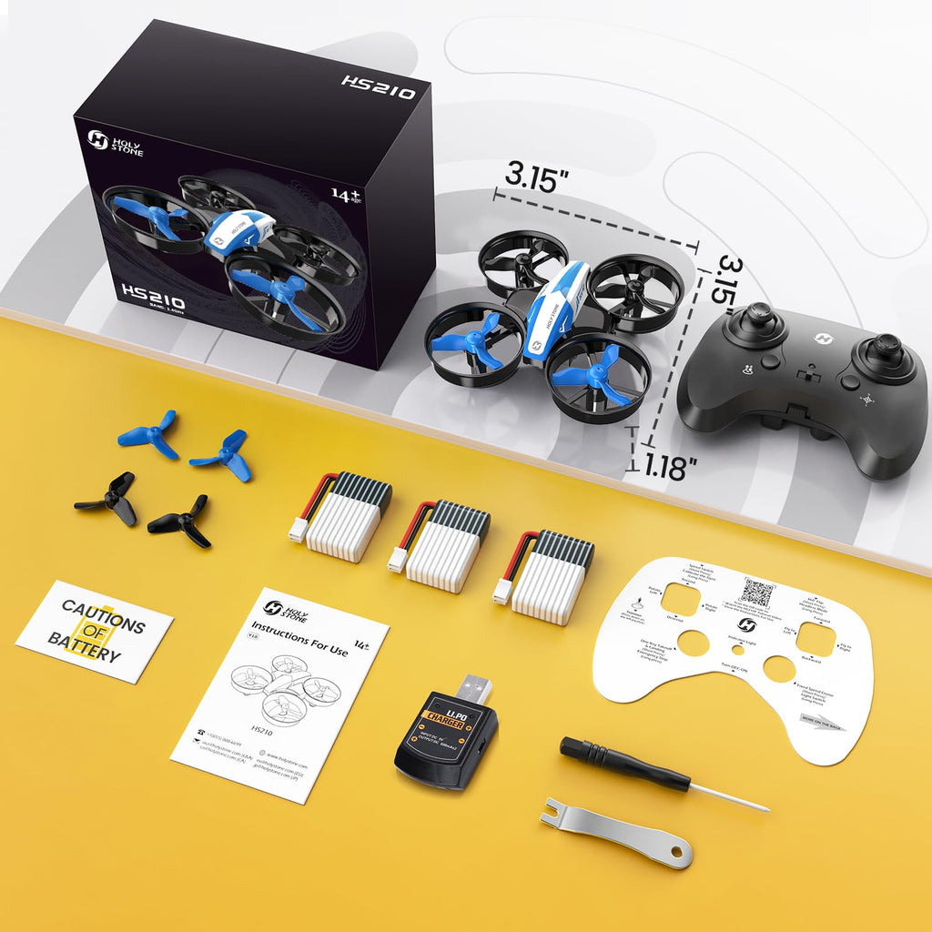 Mini Drone RC Nano Quadcopter with Auto Hovering 3D Flips and 3 Batteries Blue B164273