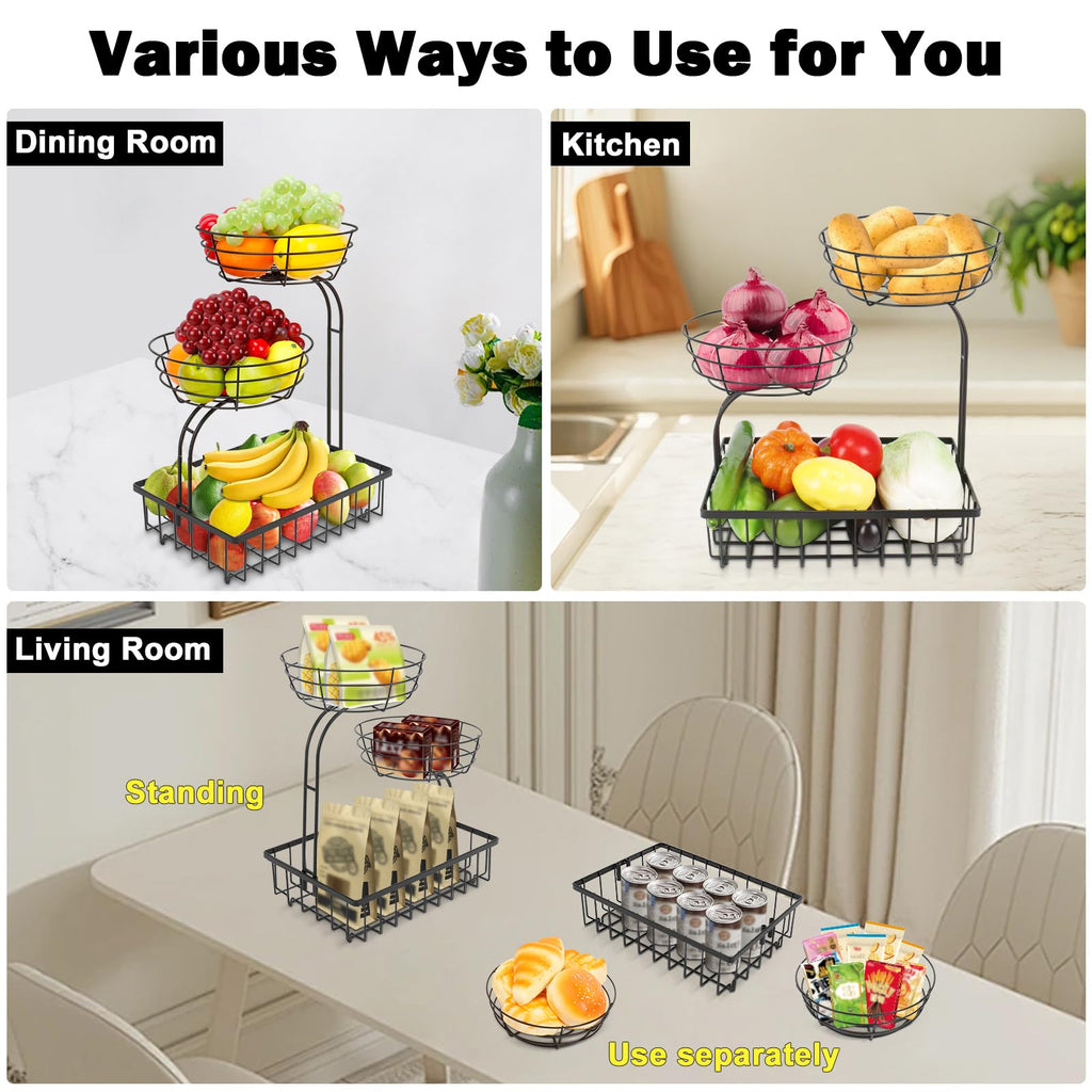 3 Tier Metal Fruit Vegetable Basket T313189