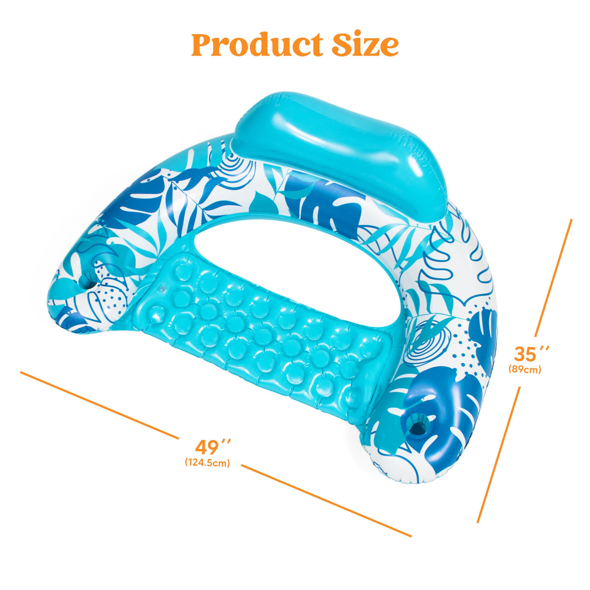 Inflatable Pool Floats 3 Pack with Cup Holders Blue Green Pink X94528