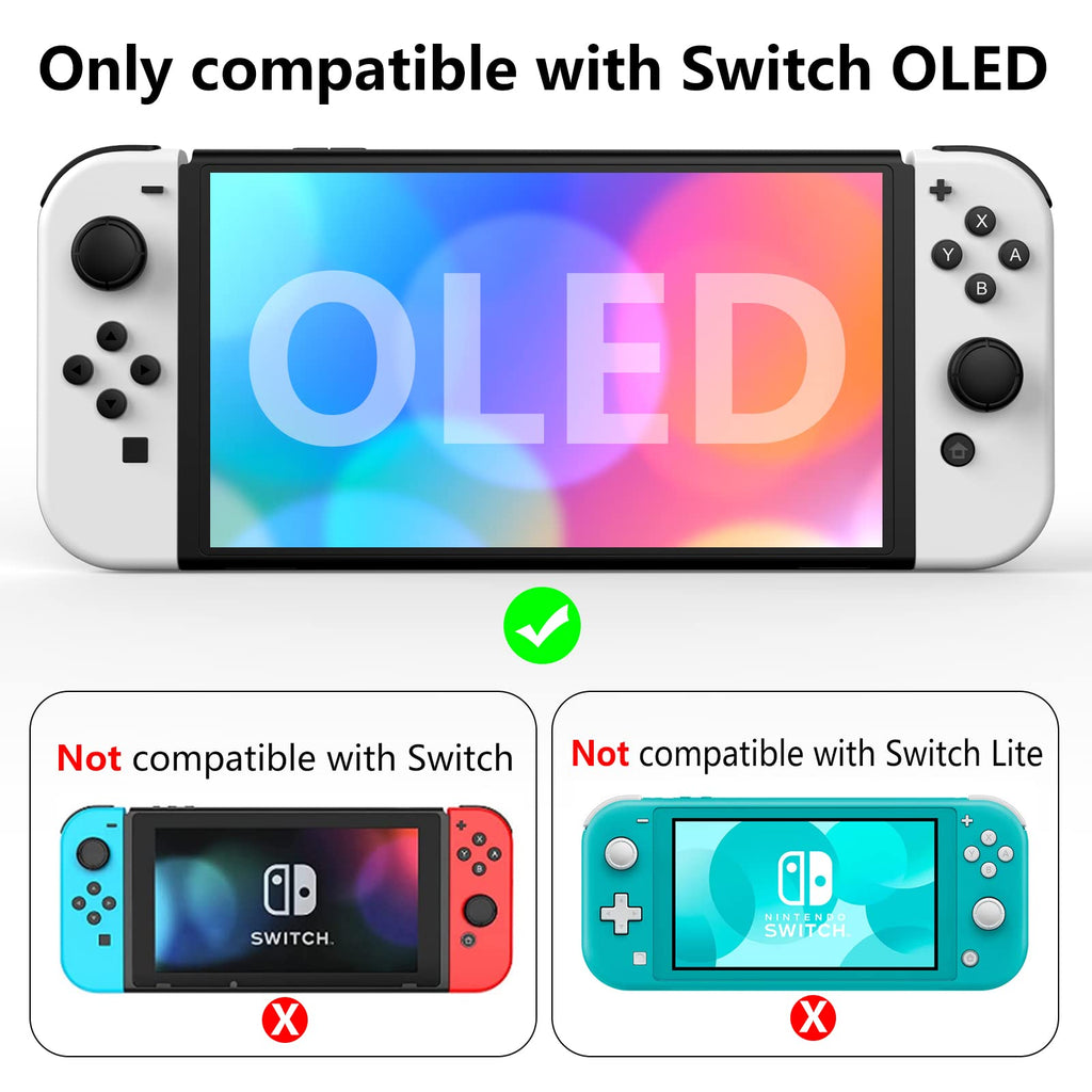 Switch OLED Dockable Hard PC Case with Thumb Stick Caps P454675