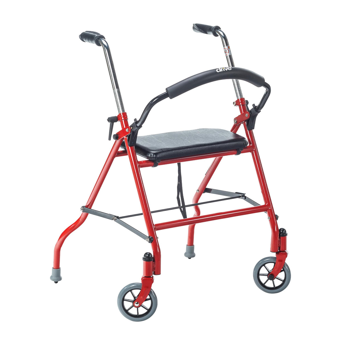 Foldable Rollator Walker with Seat, Red, 1 Count K66381