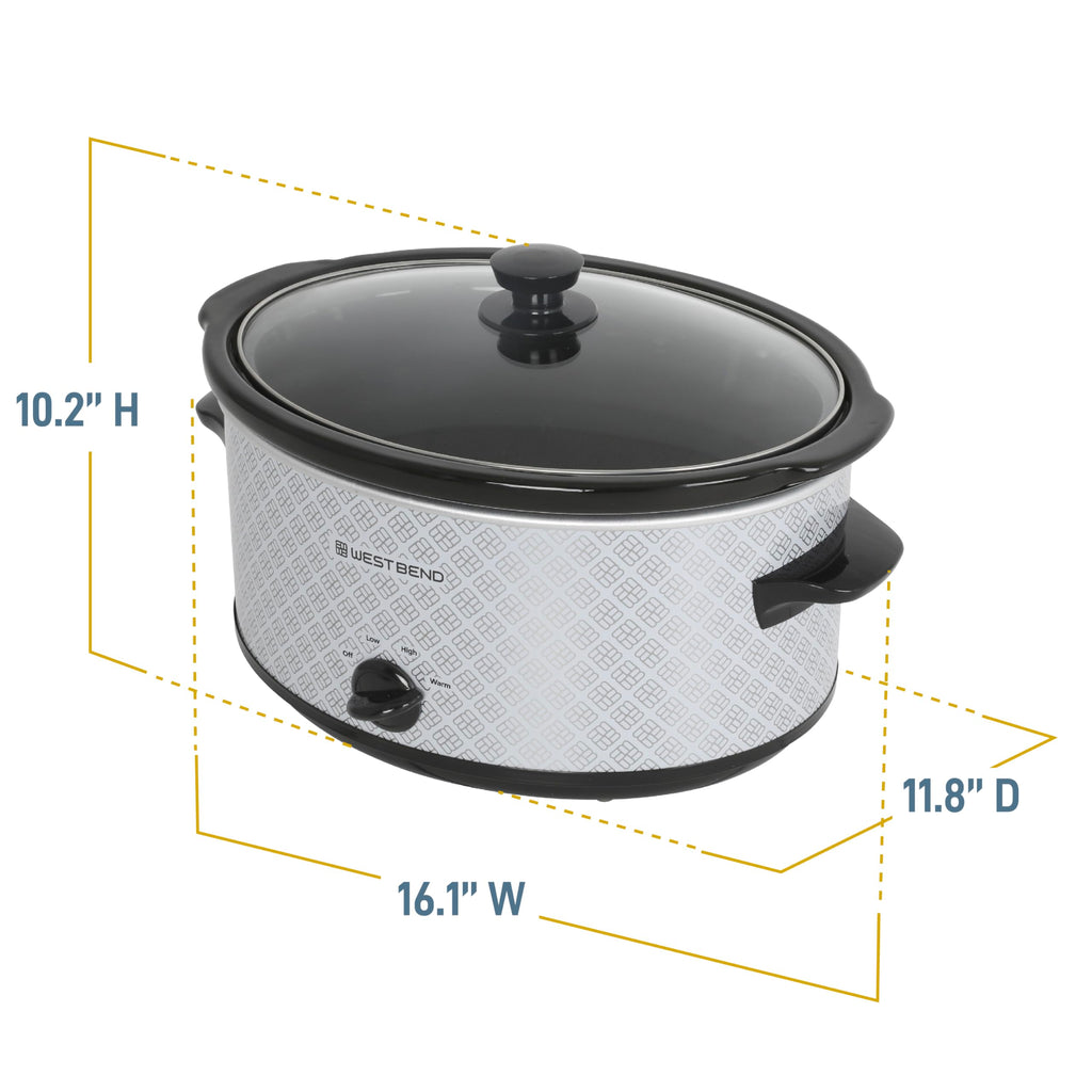 6-Quart Slow Cooker with Ceramic Crockpot and Glass Lid U148844
