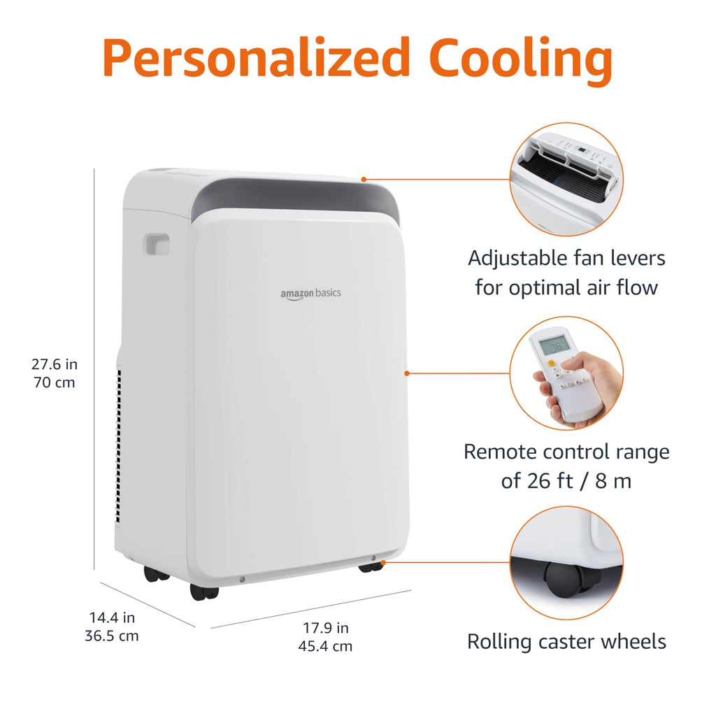 3-In-1 Portable Air Conditioner with Remote, 10000 BTU, White D697532