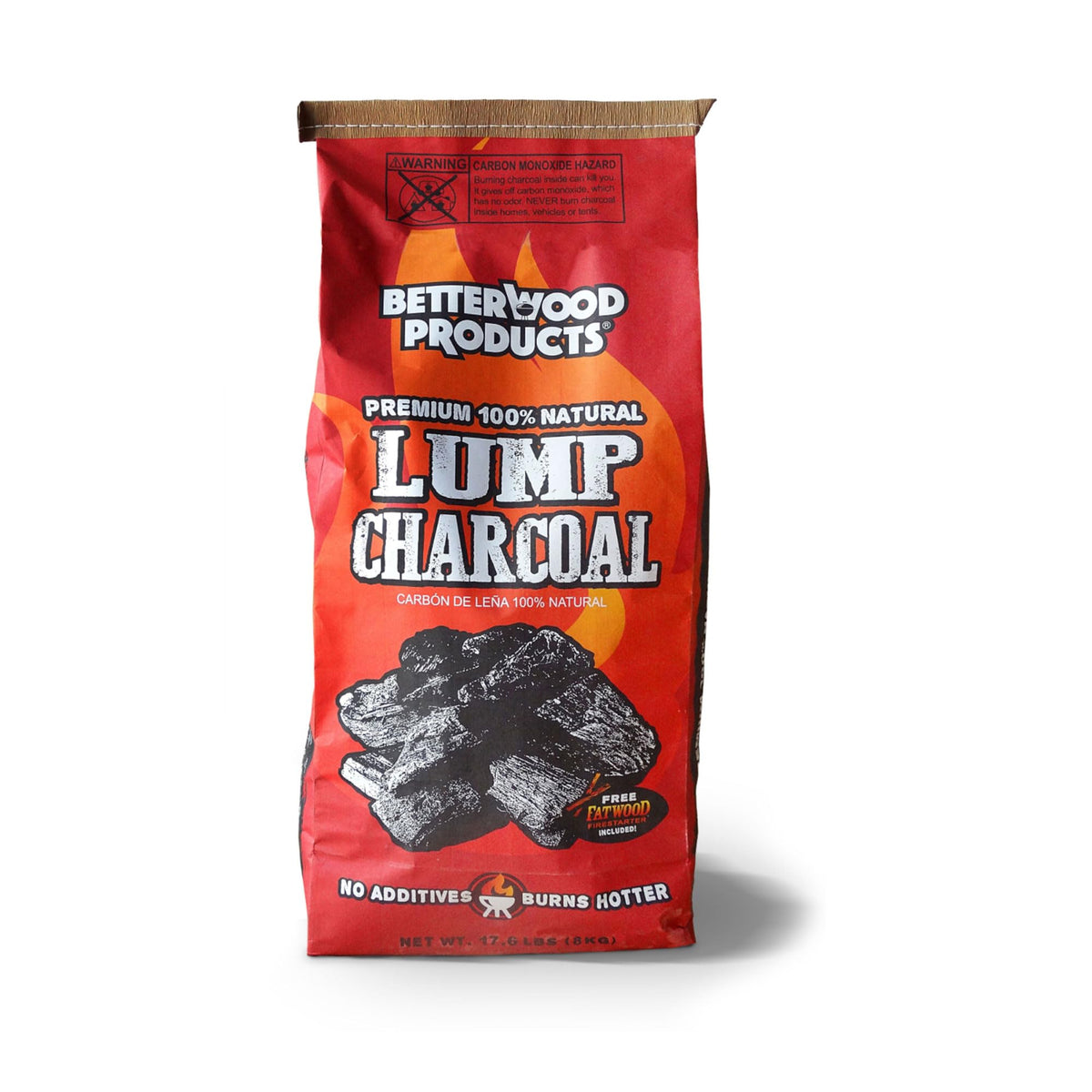 100% All Natural Hardwood Lump Charcoal 17.6 Pounds S545