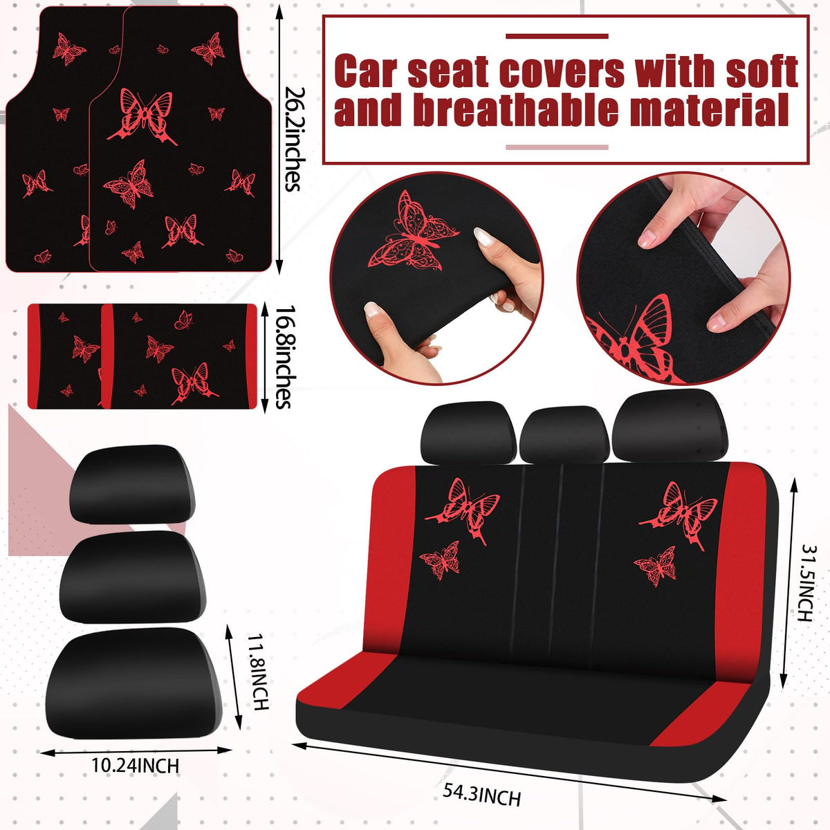47 Pcs Full Car Seat Covers Set E4999