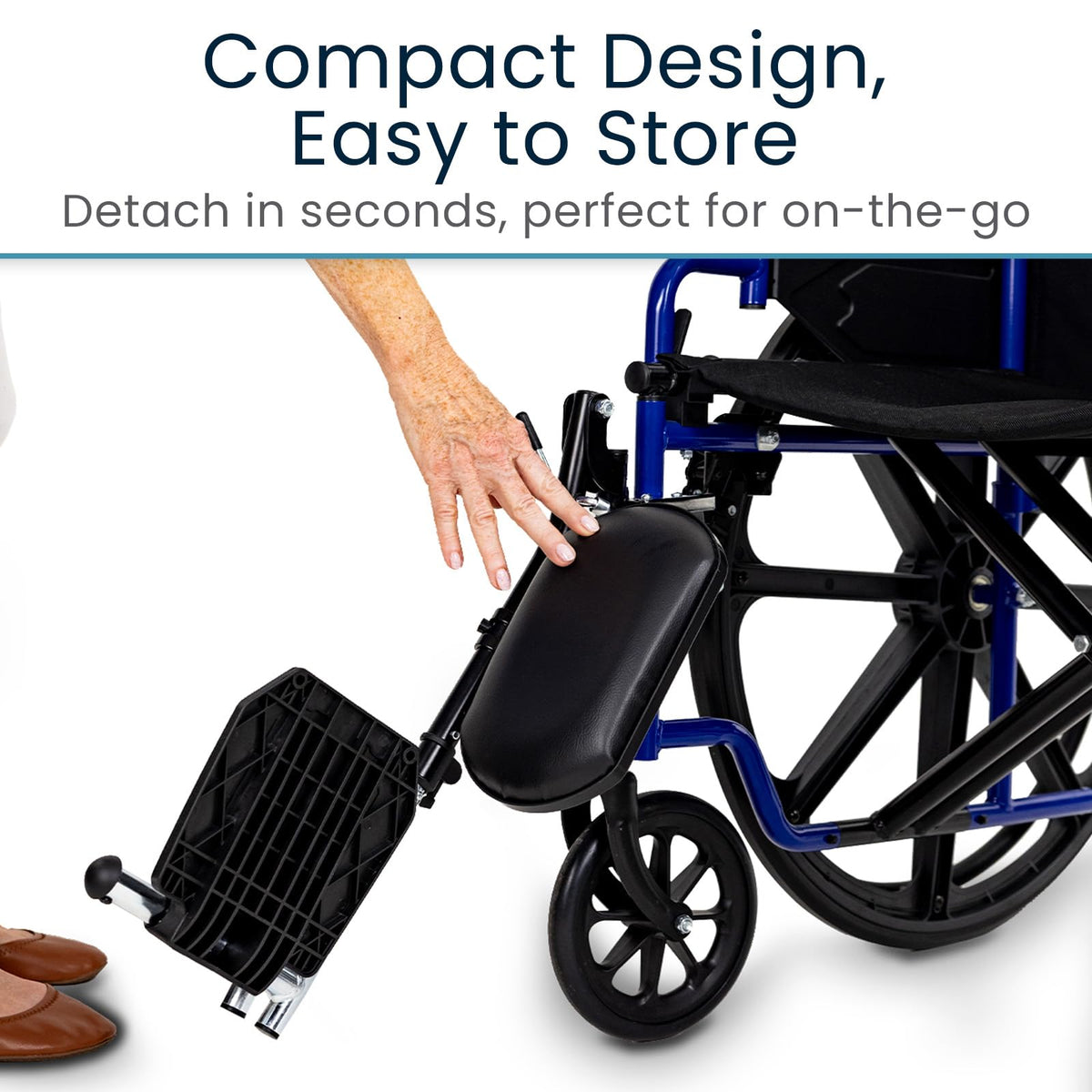 Elevating Wheelchair Footrests with Padded Calf Pads (2 Pack) G2604