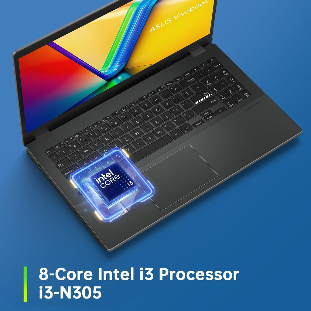 15.6" FHD Laptop Intel i3 8GB RAM 128GB Storage Windows 11 Black P88638