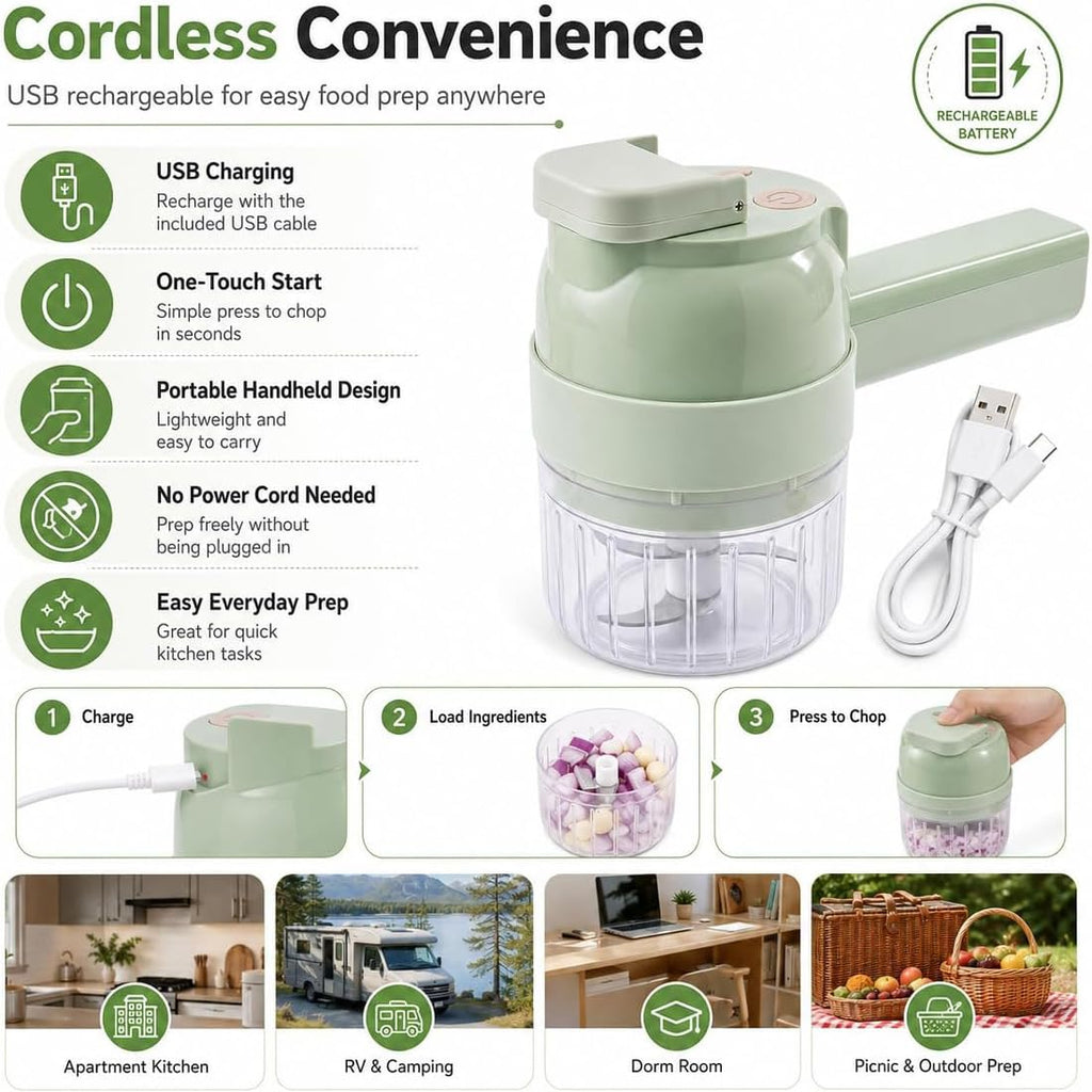 4 in 1 Handheld Electric Vegetable Chopper O243479