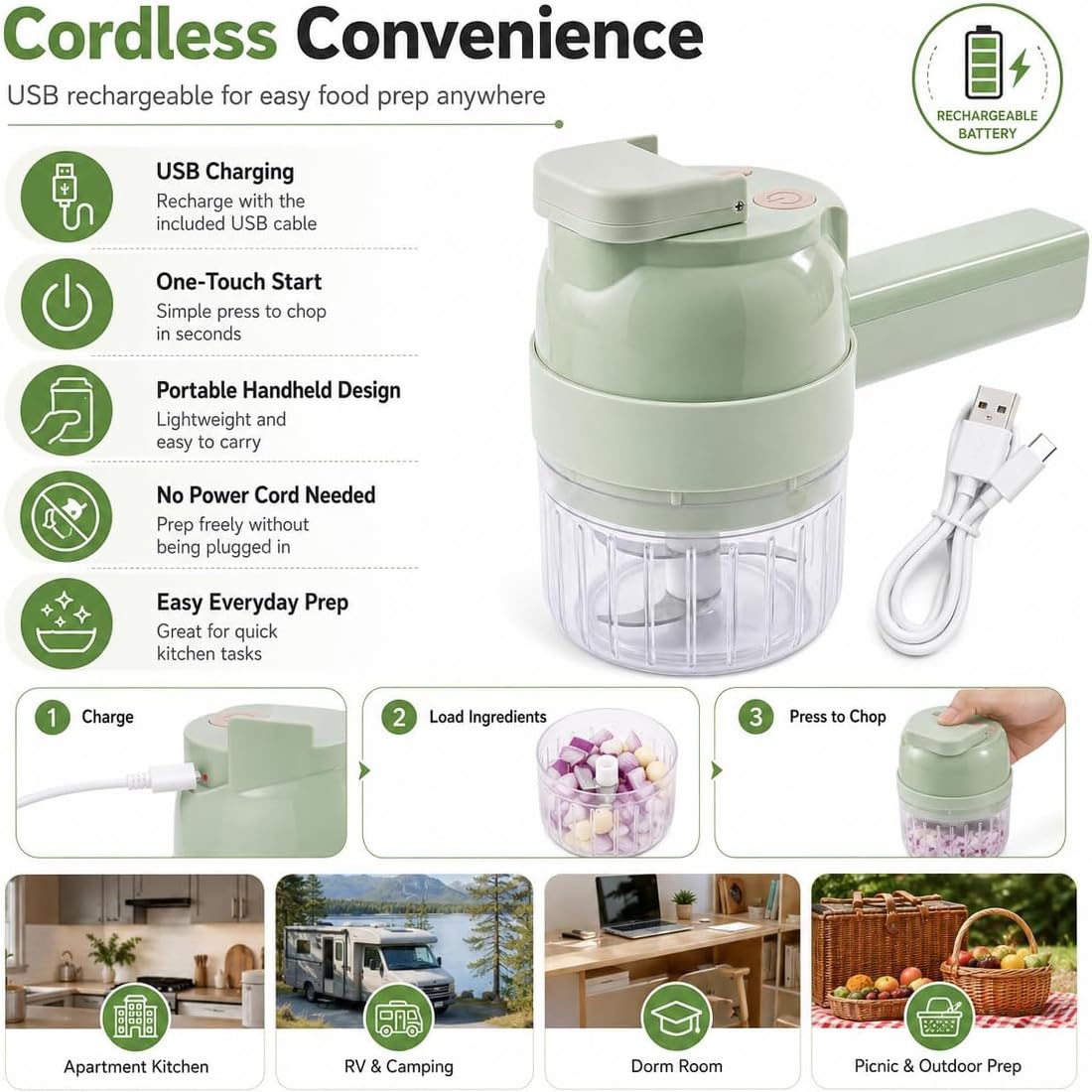 4 in 1 Handheld Electric Vegetable Chopper O243479