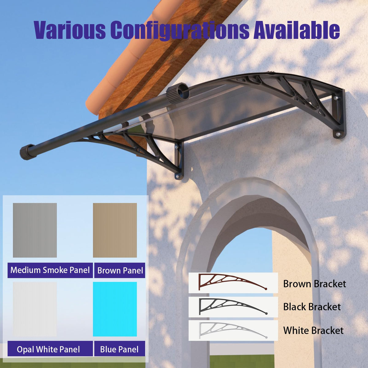 32" x 48" Window Door Awning Canopy with Drainage C731615