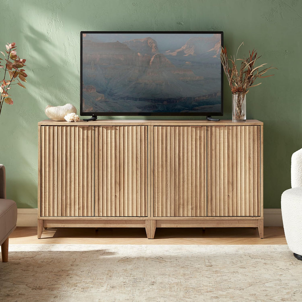 Fluted Storage Cabinet with Adjustable Shelf H572344