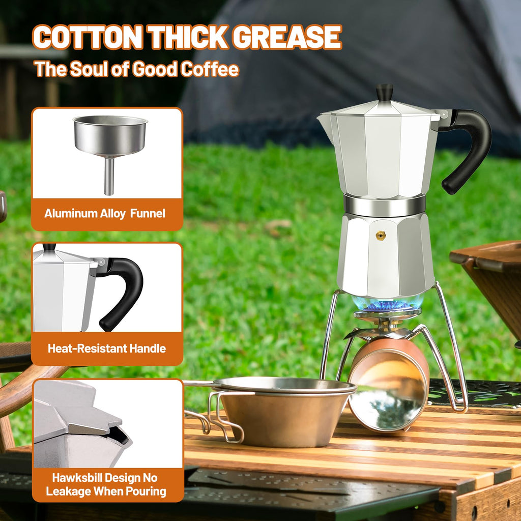 1-2 Cup Aluminum Stovetop Moka Pot Espresso Maker Y7300