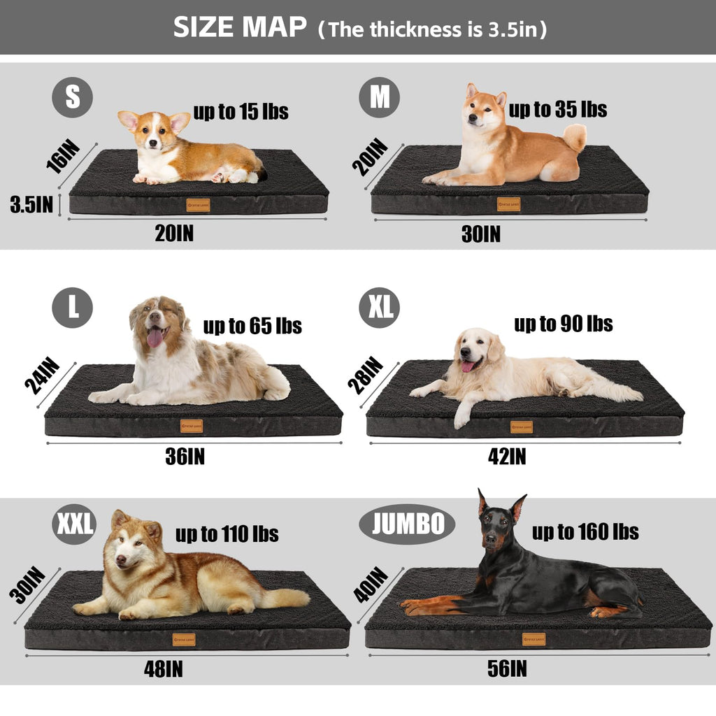 Large Washable Dog Bed 36''X24'' Black J85340
