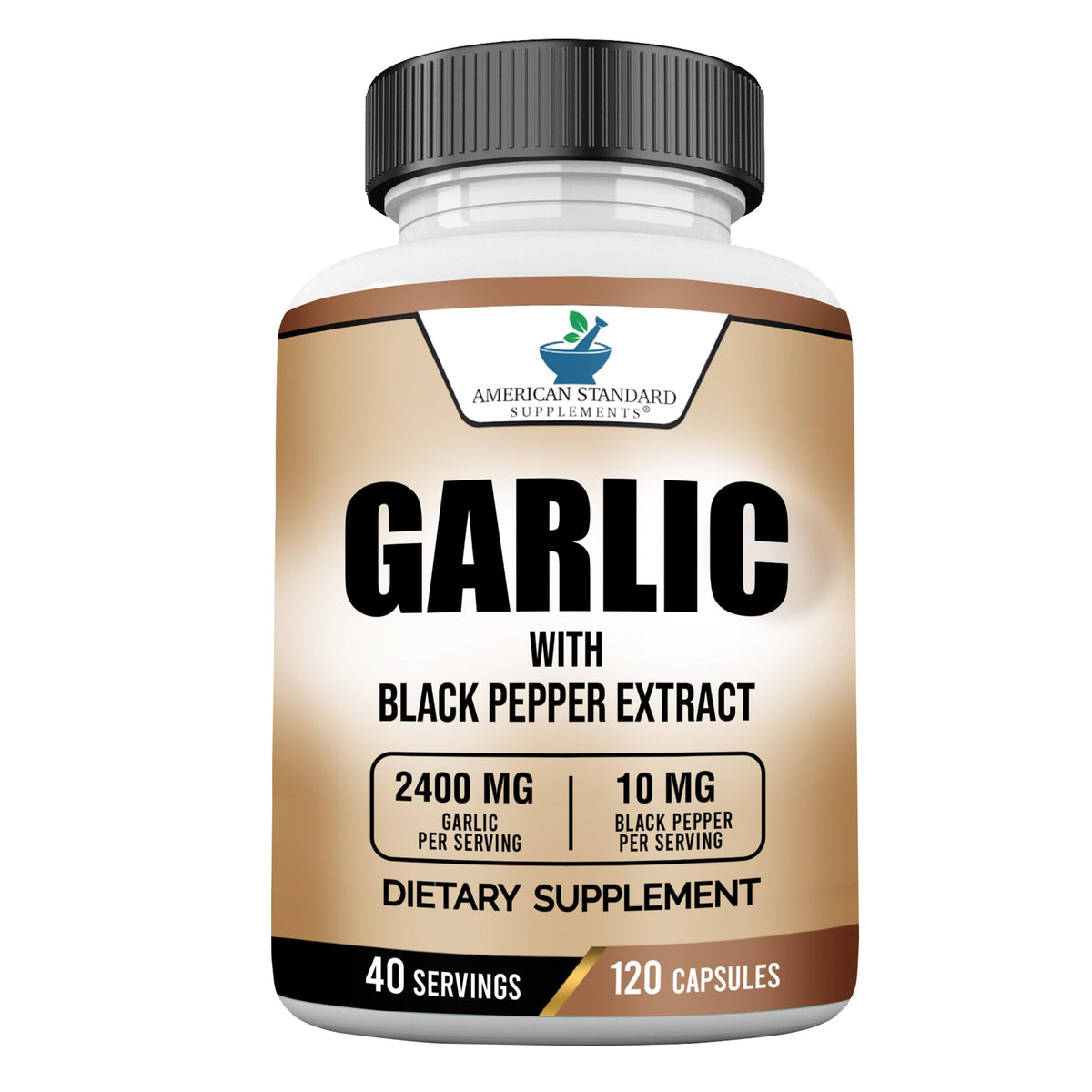 Garlic 2400mg with Black Pepper Fruit Extract 120 Capsules R1606