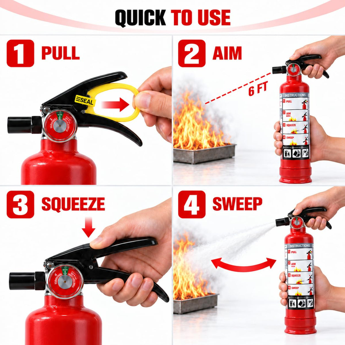 2.5 lb ABC Dry Chemical Fire Extinguishers 6-Pack C6645