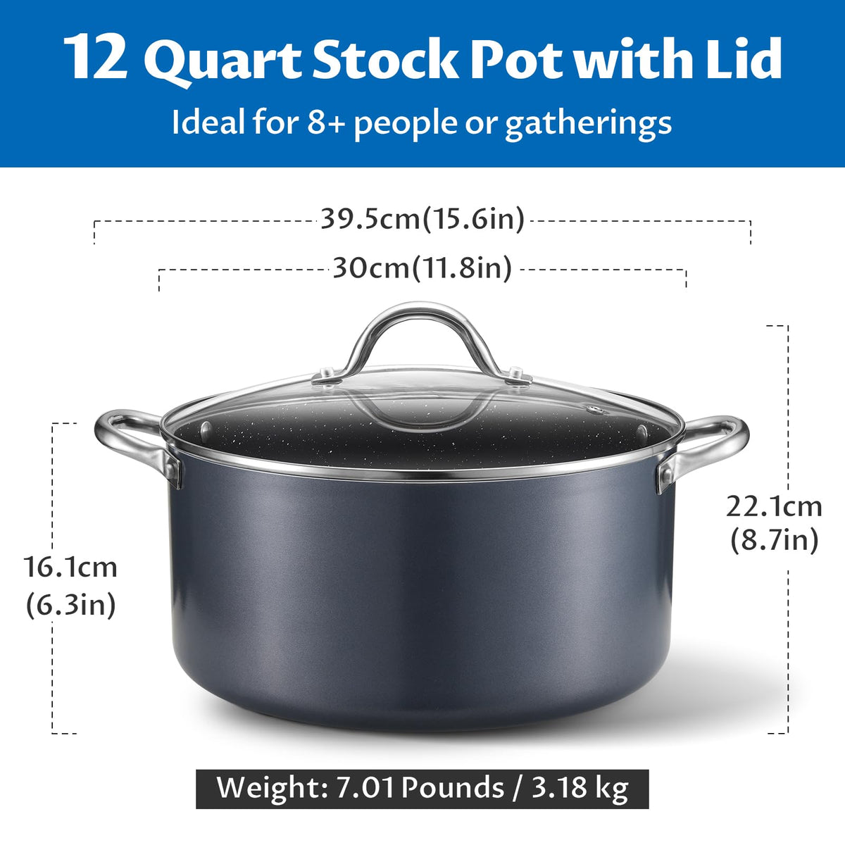 12 Quart Nonstick Stock Pot with Lid E984