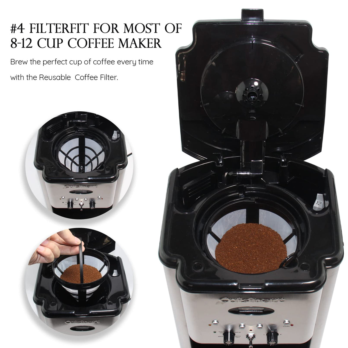 4-Pack Reusable Cone Coffee Filter S98466