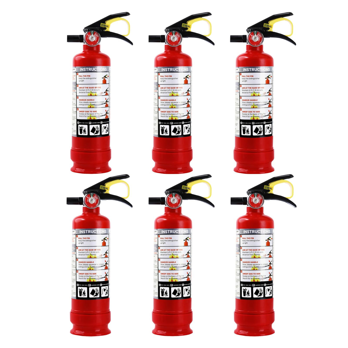 2.5 lb ABC Dry Chemical Fire Extinguishers 6-Pack C6645